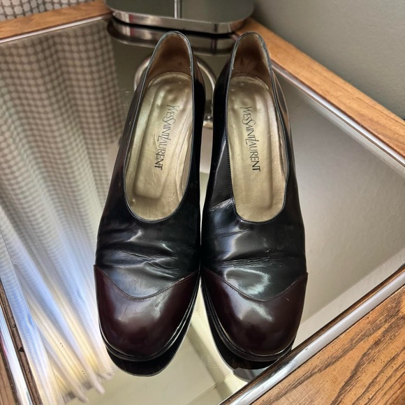 YSL Black and Brown Women's Heels size 10 - Picture 2 of 2